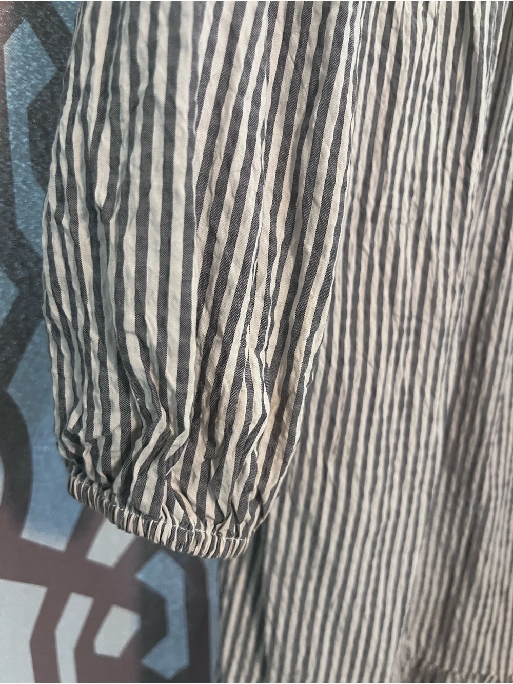 A New Day Striped V-Neck Tiered Maxi Dress in cream and navy - Picture 6 of 7